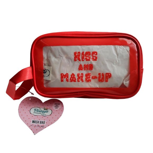 The Vintage Cosmetic Company Handbags - 🚫SOLD OUT🚫 Kiss and Makeup Cosmetic Bag